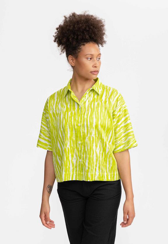 Overhemd Rinara Kiwi Brush Geel via Shop Like You Give a Damn