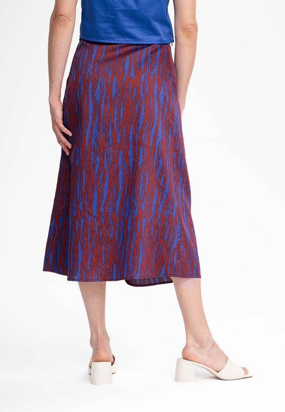 Wrap Midi Skirt Ruchika Chai Brush Blue Red from Shop Like You Give a Damn