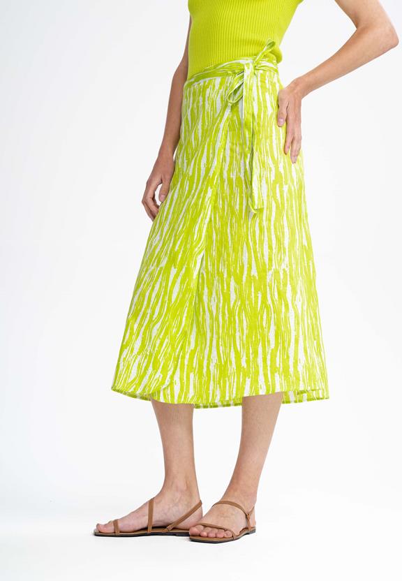 Wrap Midi Skirt Ruchika Kiwi Brush Yellow from Shop Like You Give a Damn