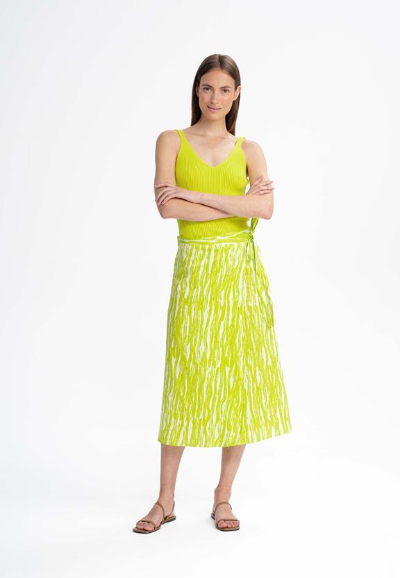 Wrap Midi Skirt Ruchika Kiwi Brush Yellow from Shop Like You Give a Damn