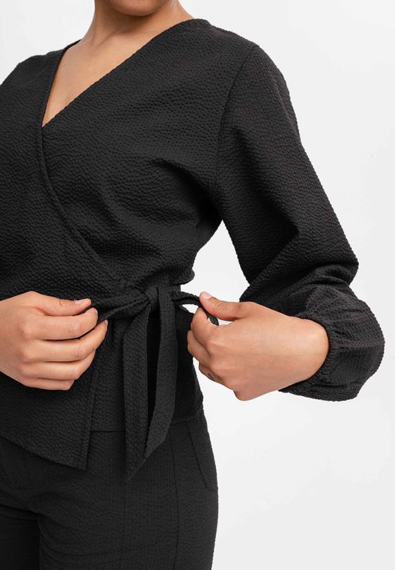 Wrap Blouse Lilam Black from Shop Like You Give a Damn