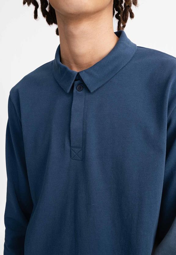 Poloshirt Lange Mouw Divit Blauw from Shop Like You Give a Damn