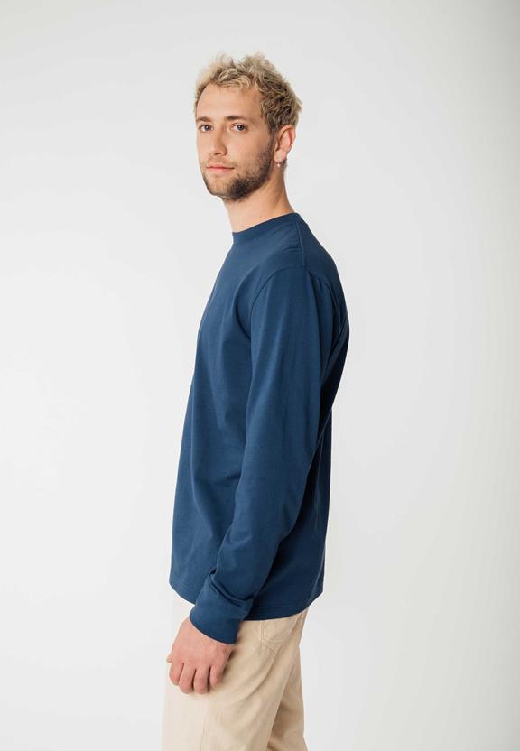 Longsleeved Shirt Tejas Dark Blue from Shop Like You Give a Damn