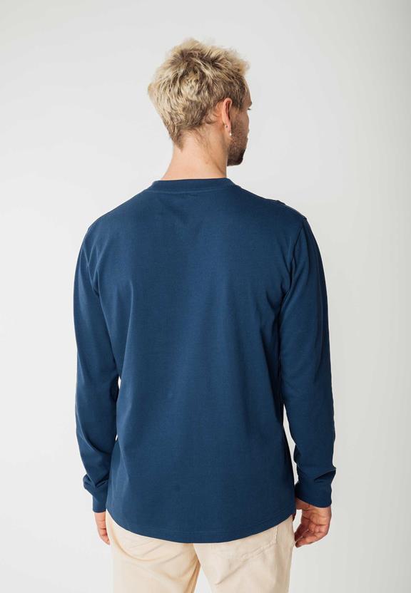 Longsleeved Shirt Tejas Dark Blue from Shop Like You Give a Damn