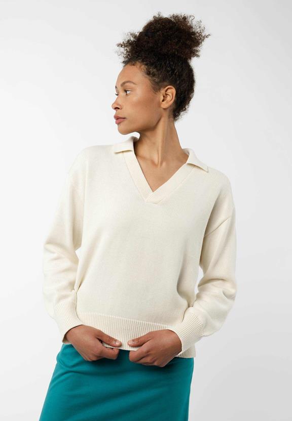 Knitted Jumper Veda Cream via Shop Like You Give a Damn
