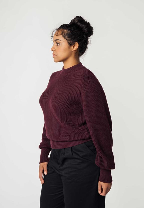 Knit Jumper Riya Raisin Red from Shop Like You Give a Damn