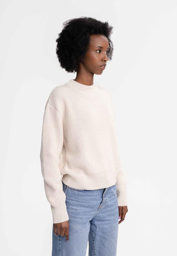 Rib Knit Jumper Manika Beige from Shop Like You Give a Damn