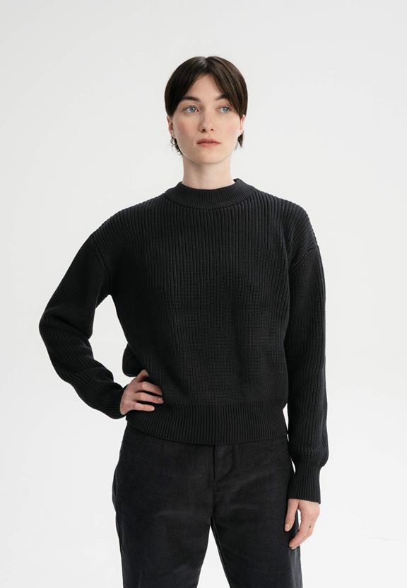 Rib Knit Jumper Manika Black from Shop Like You Give a Damn