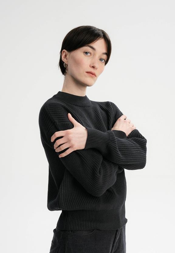 Rib Knit Jumper Manika Black from Shop Like You Give a Damn