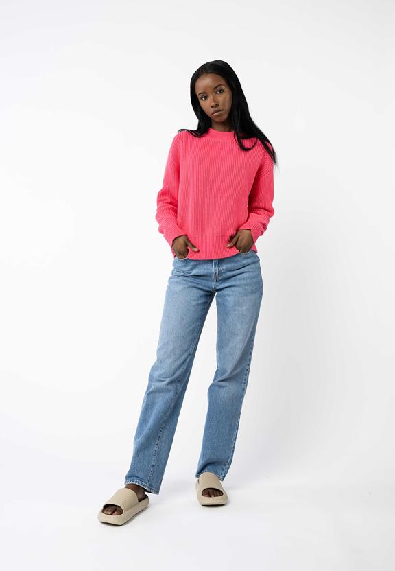 Rib Knit Jumper Manika Pink from Shop Like You Give a Damn