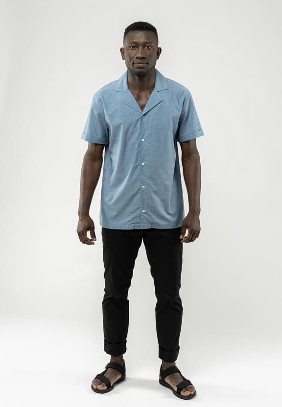 Shirt Short Sleeved Mohan Blue from Shop Like You Give a Damn