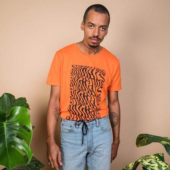 T-Shirt Illusions Stop Eating Animals Alarm Orange 3