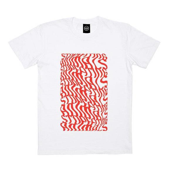 T-Shirt Illusions Stop Eating Animals White X Red 2