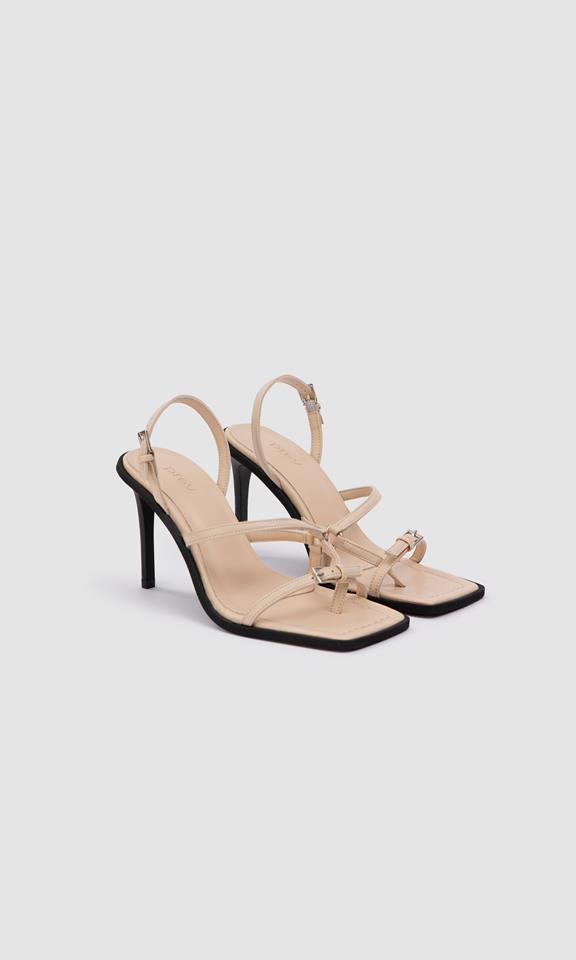 Heeled Sandals Vicki Louvre Cream from Shop Like You Give a Damn