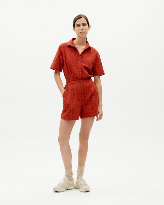 Playsuit Agata Check Red from Shop Like You Give a Damn