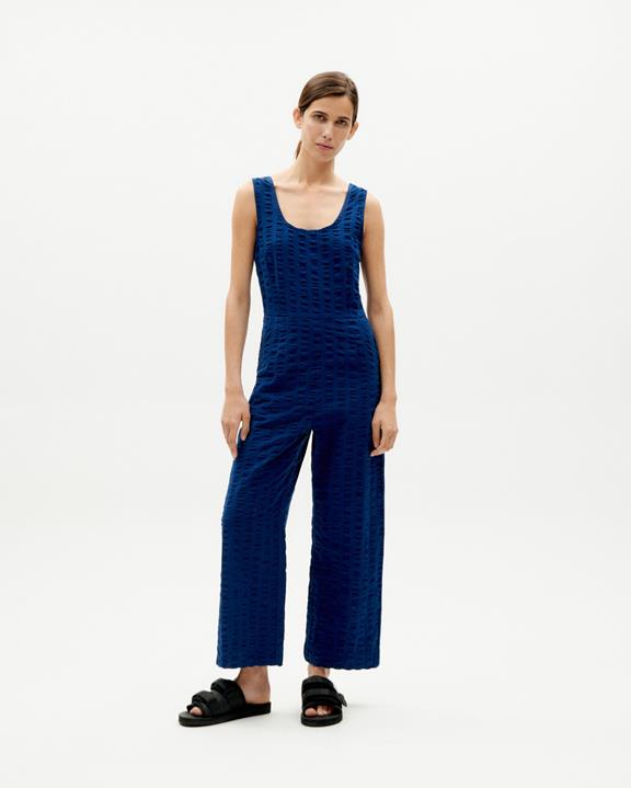 Jumpsuit Rafflesia Seersucker Blauw via Shop Like You Give a Damn