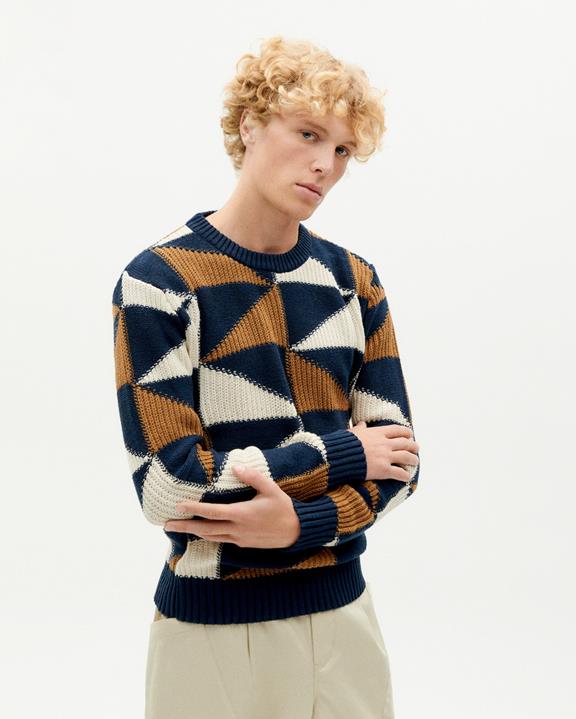Knitted Sweater Guillaume Blue via Shop Like You Give a Damn