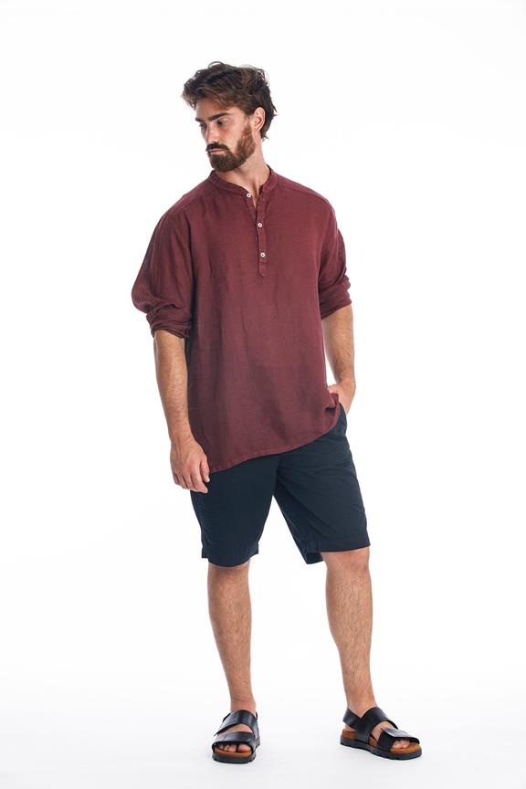 Linen Shirt Mykonos Dark Garnet from Shop Like You Give a Damn