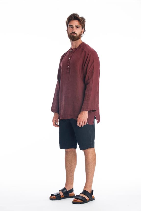 Linen Shirt Mykonos Dark Garnet from Shop Like You Give a Damn