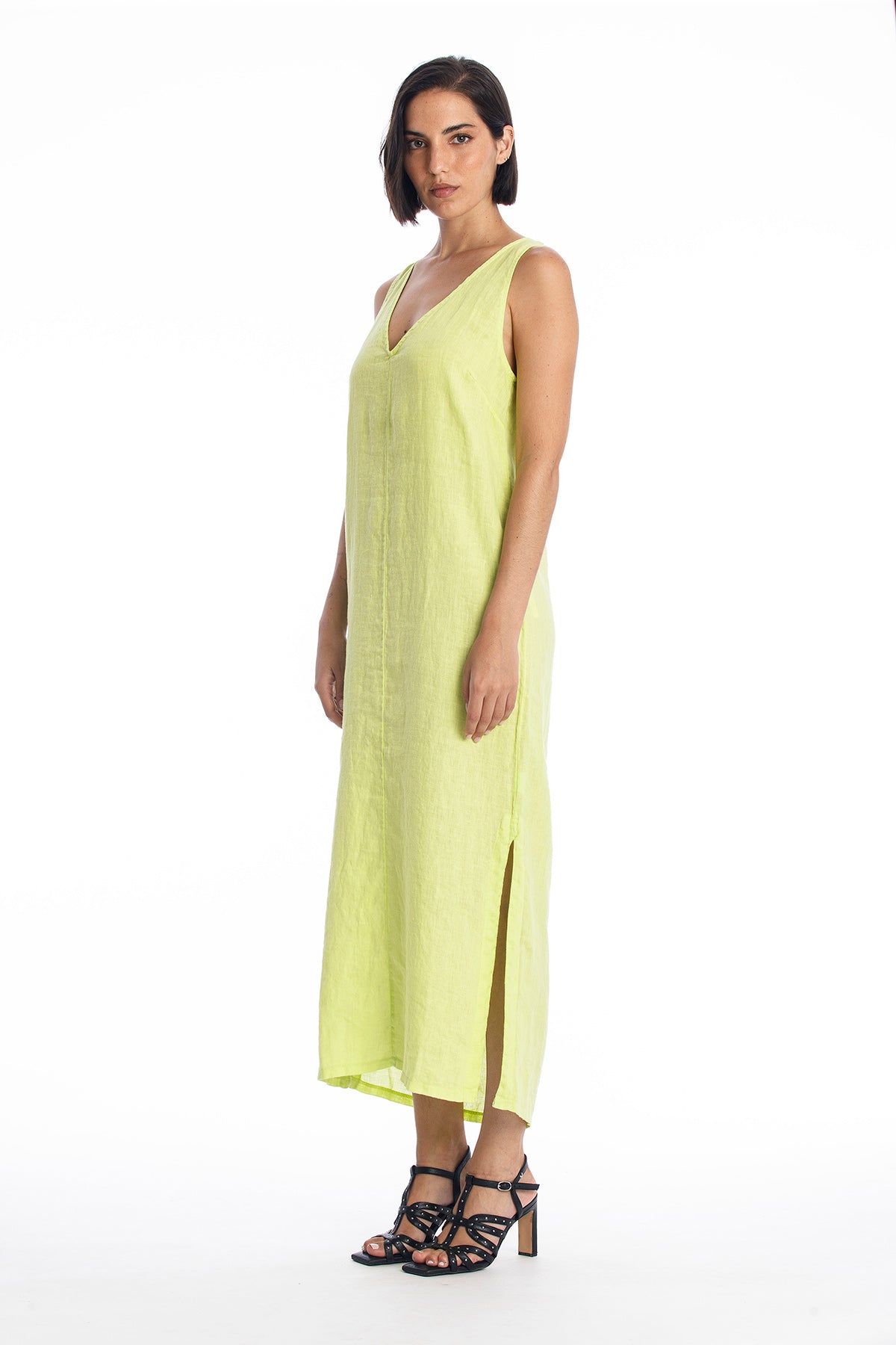 Linen Dress Winona Lime Yellow from Shop Like You Give a Damn