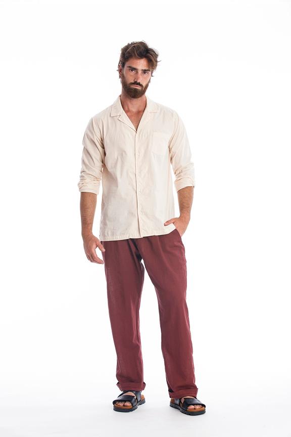 Linen Pants Lucas Dark Garnet from Shop Like You Give a Damn