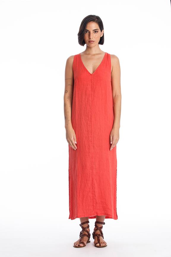 Linen Dress Winona Radiant Red from Shop Like You Give a Damn