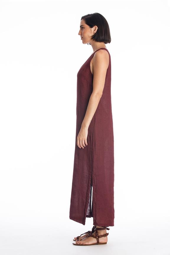 Linen Dress Winona Dark Garnet from Shop Like You Give a Damn