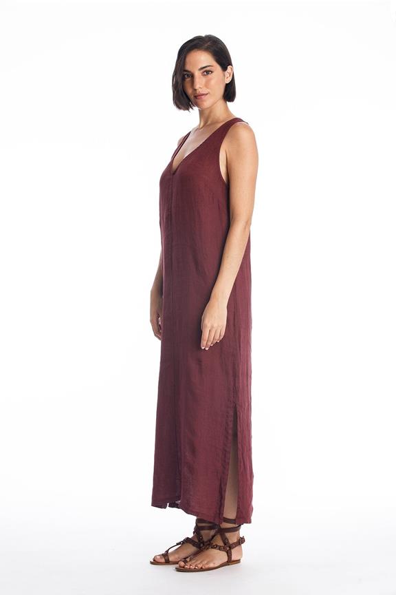 Linen Dress Winona Dark Garnet from Shop Like You Give a Damn