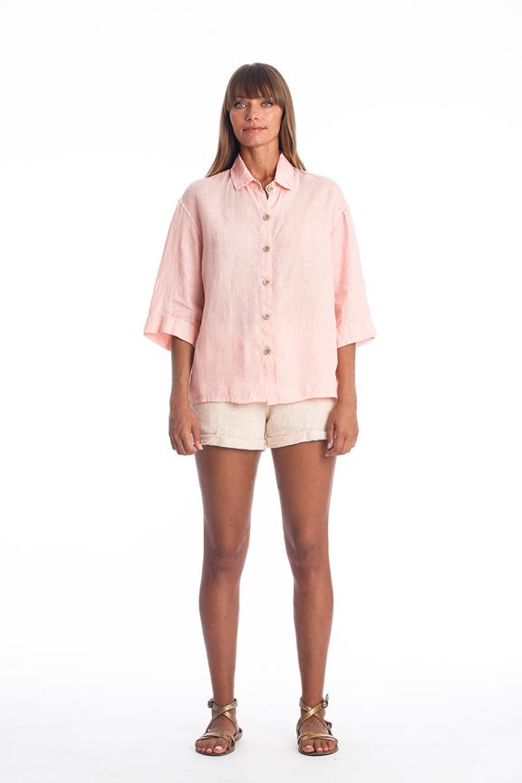 Linen Blouse Summer Pink Panther from Shop Like You Give a Damn