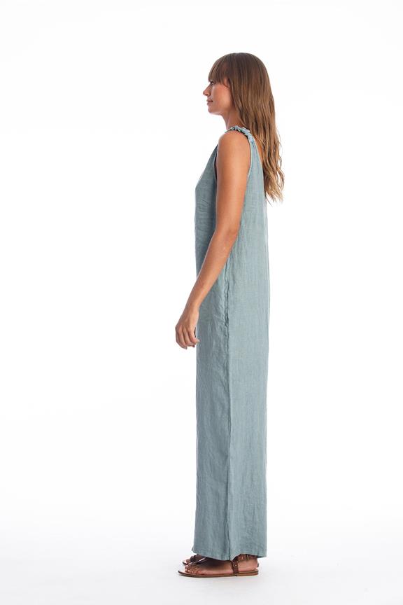 Linen Jumpsuit Menorca Chinois Green from Shop Like You Give a Damn