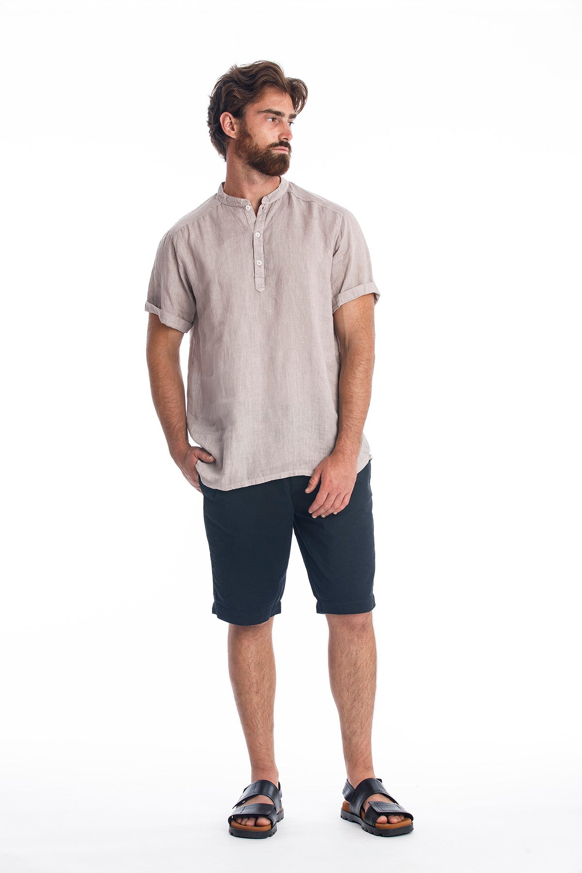 Linen Shirt Brad Stone Grey via Shop Like You Give a Damn