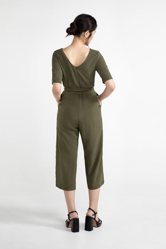 Jumpsuit Staine Halfsleeve Olive from Shop Like You Give a Damn