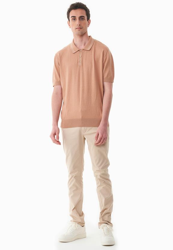 Knitted Polo Shirt Light Brown from Shop Like You Give a Damn