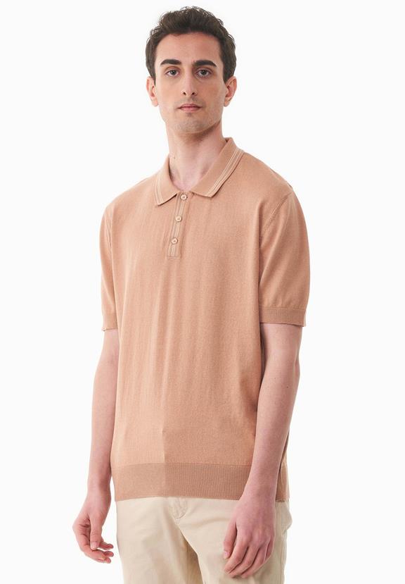 Knitted Polo Shirt Light Brown from Shop Like You Give a Damn