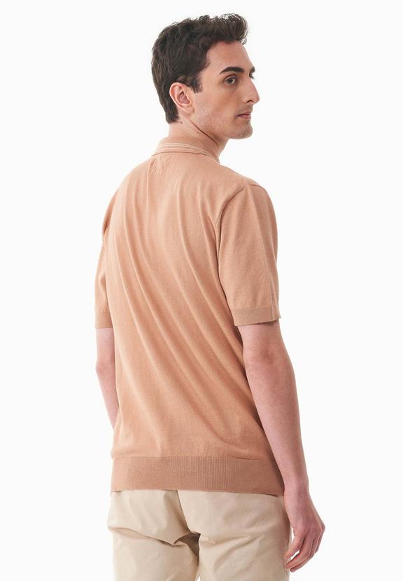 Knitted Polo Shirt Light Brown from Shop Like You Give a Damn