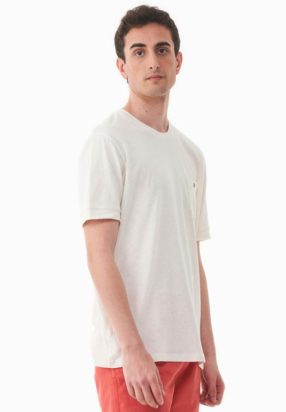 T-Shirt With Breast Pocket Off White from Shop Like You Give a Damn