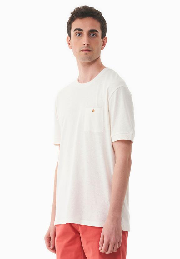 T-Shirt With Breast Pocket Off White from Shop Like You Give a Damn