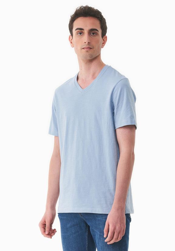 T-Shirt Basic V-Neck Ice Blue from Shop Like You Give a Damn