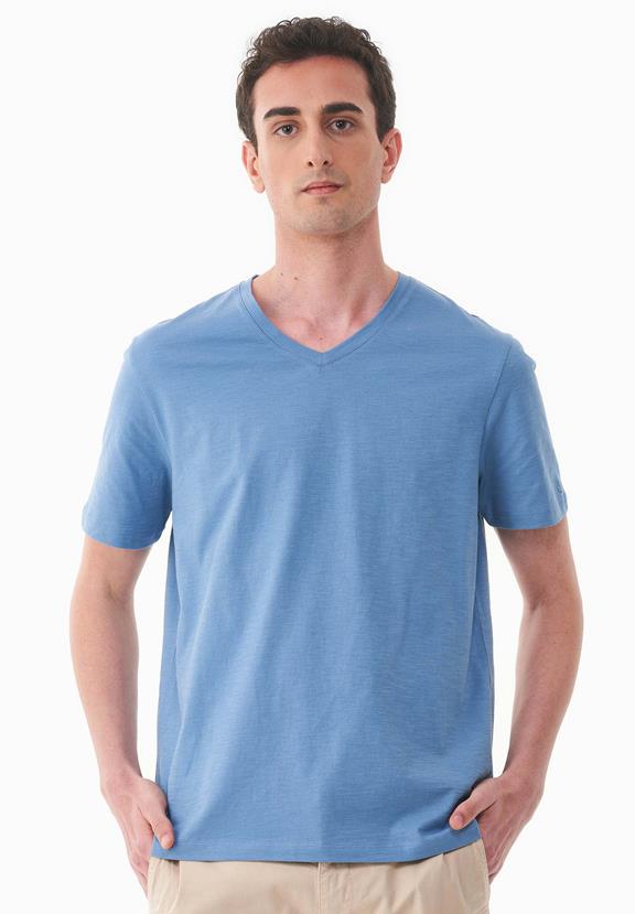 T-Shirt Basic V-Neck Coronet Blue via Shop Like You Give a Damn
