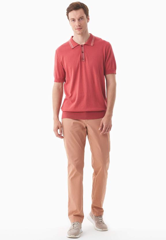 Gebreid Poloshirt Stralend Rood from Shop Like You Give a Damn