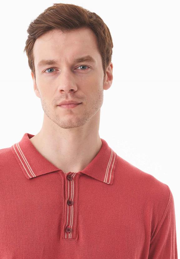 Gebreid Poloshirt Stralend Rood from Shop Like You Give a Damn