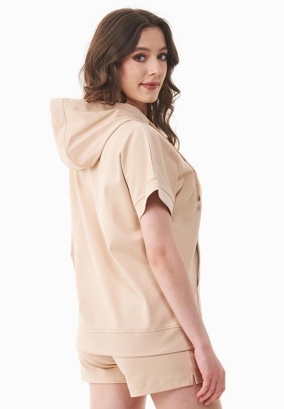 Hoodie Full-Zip Short-Sleeved Lightweight Soft Beige from Shop Like You Give a Damn