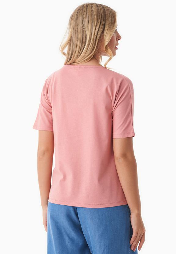 T-Shirt With Embroidery Flamingo Pink from Shop Like You Give a Damn