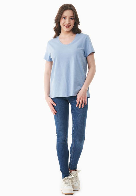 T-Shirt Basic V-Neck Ice Blue from Shop Like You Give a Damn