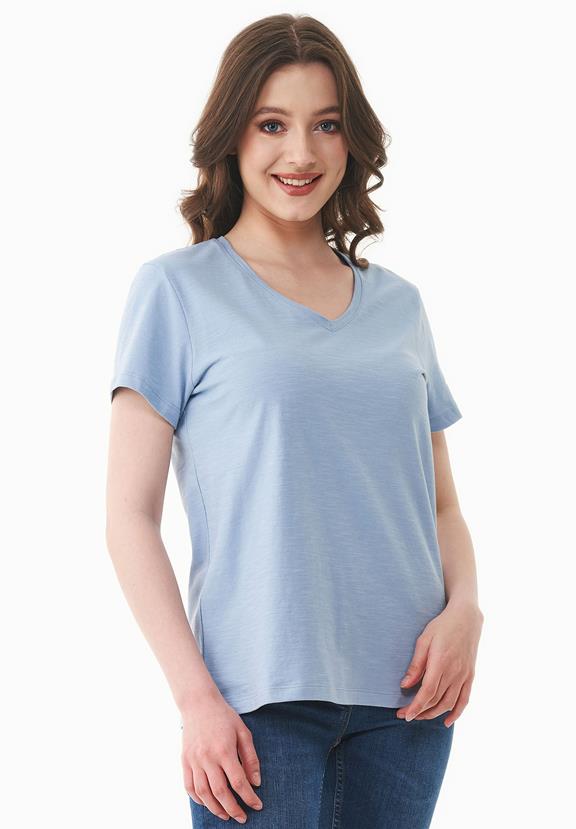 T-Shirt Basic V-Neck Ice Blue from Shop Like You Give a Damn