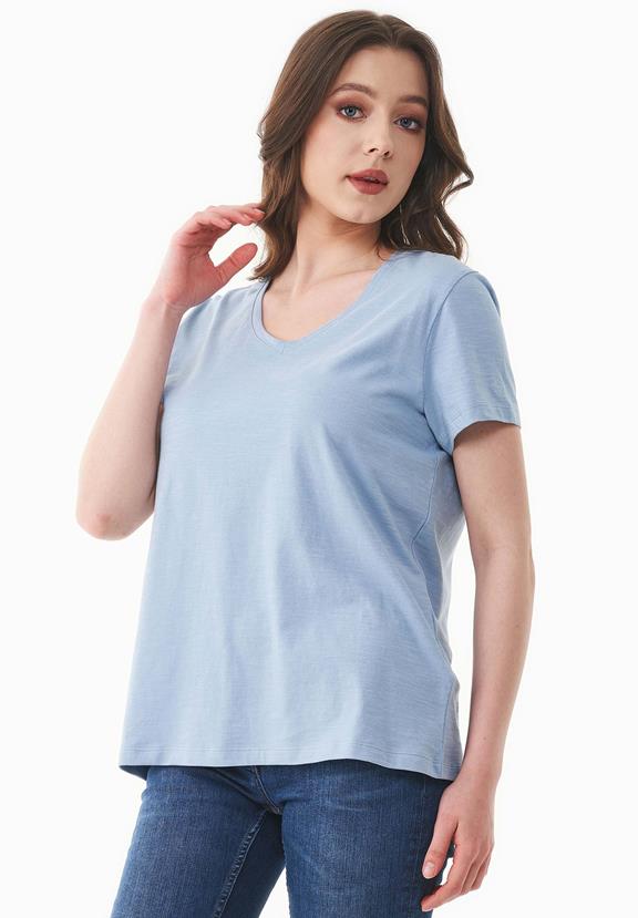 T-Shirt Basic V-Neck Ice Blue from Shop Like You Give a Damn