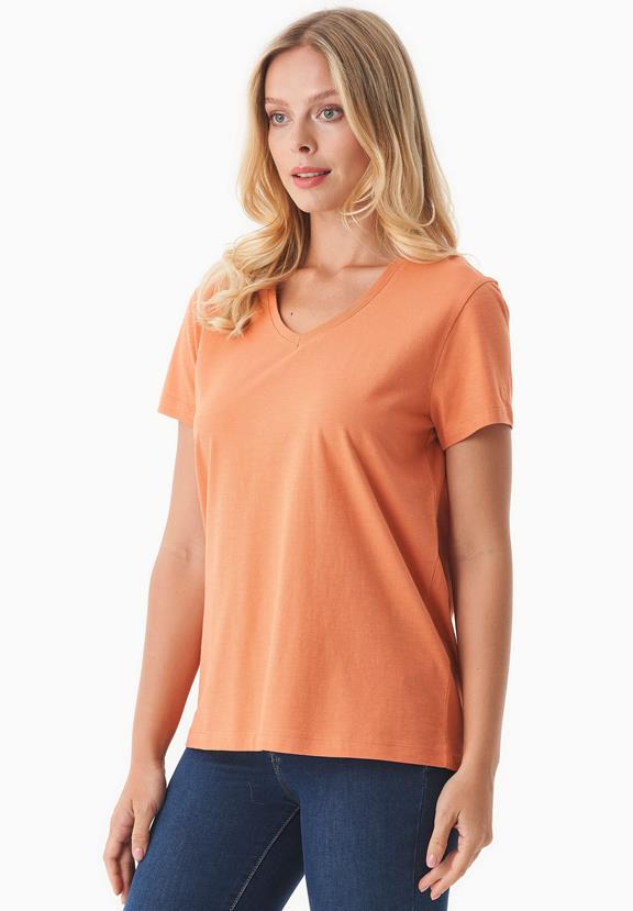 T-Shirt Basic V-Neck Dusty Orange from Shop Like You Give a Damn