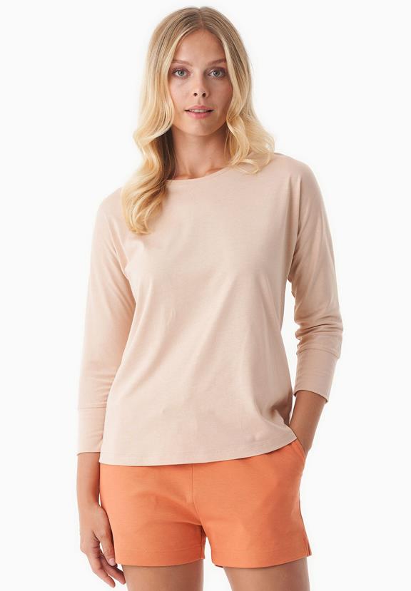 T-Shirt 3/4-Sleeve Soft Beige via Shop Like You Give a Damn