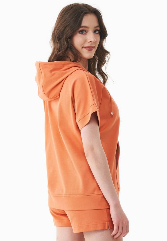 Hoodie Met Volledige Ritssluiting En Korte Mouwen Lichtgewicht Stoffig Oranje from Shop Like You Give a Damn