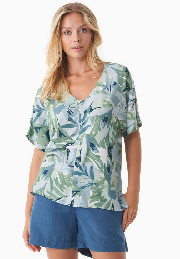 Blouse Met Bladpatroon Abstract Blad via Shop Like You Give a Damn